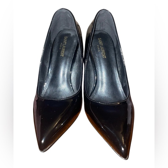 Saint Laurent Black Patent Leather Opyum Pointed Toe Pumps Size 36 - Picture 6 of 9